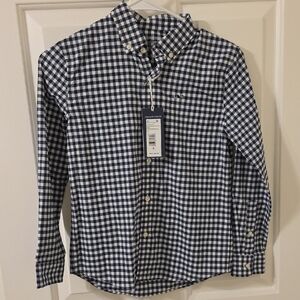 NWT Vineyard Vines Boy's Performance Navy Checkered Shirt Size S (8-10)